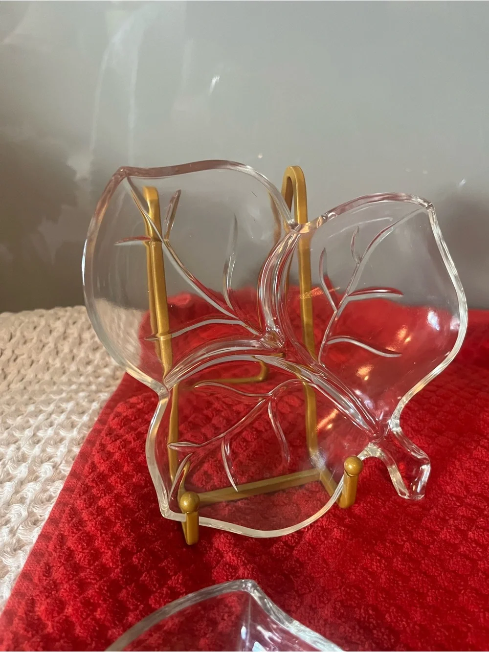 Vintage Hazel-Atlas Clear Glass Divided Leaf Dish - 3-Section Relish & Candy 538